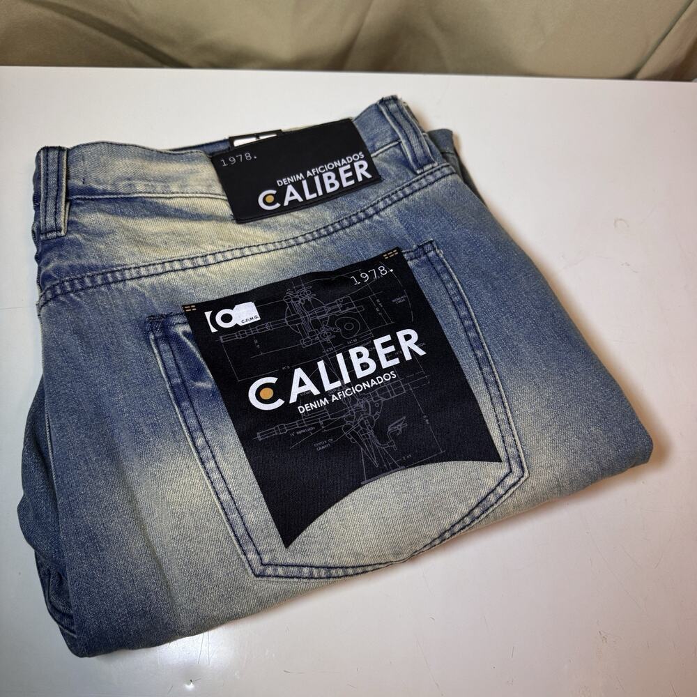 Caliber Men’s Jeans 42x34 Faded Distressed Relaxed Fit Straight Leg NWT